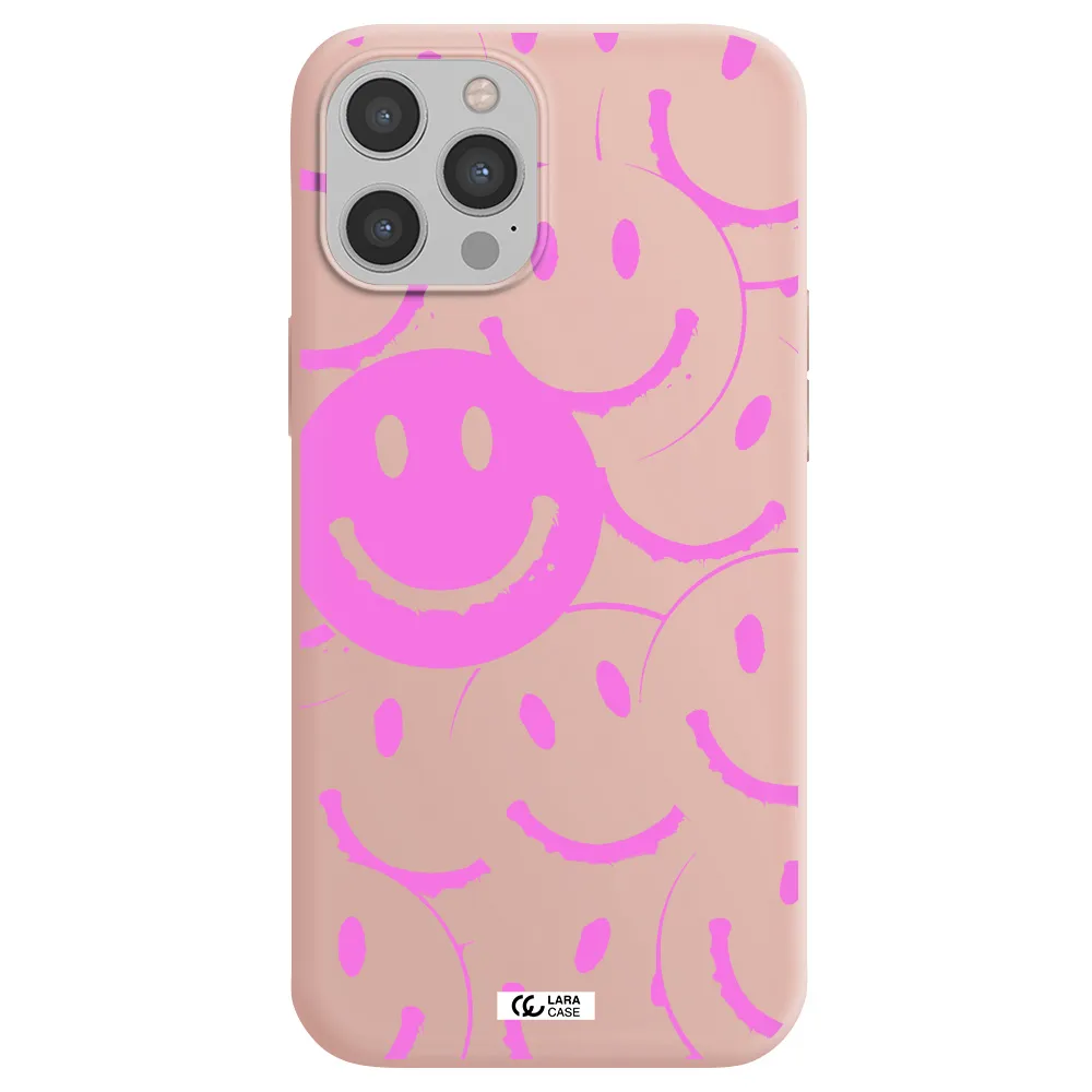 Smile Purple Apple iPhone 12 pro Silicone pastel pink Case