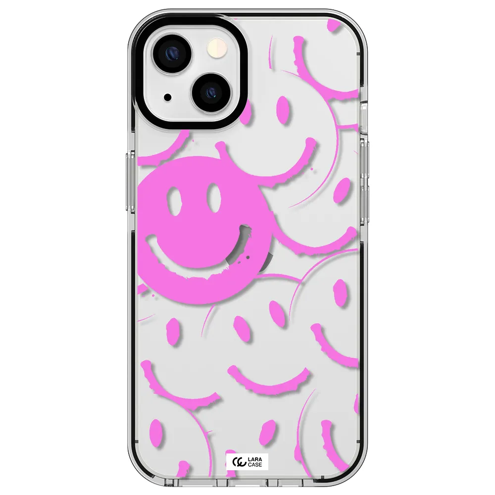 Smile Purple Apple iPhone 13 impact black border Case