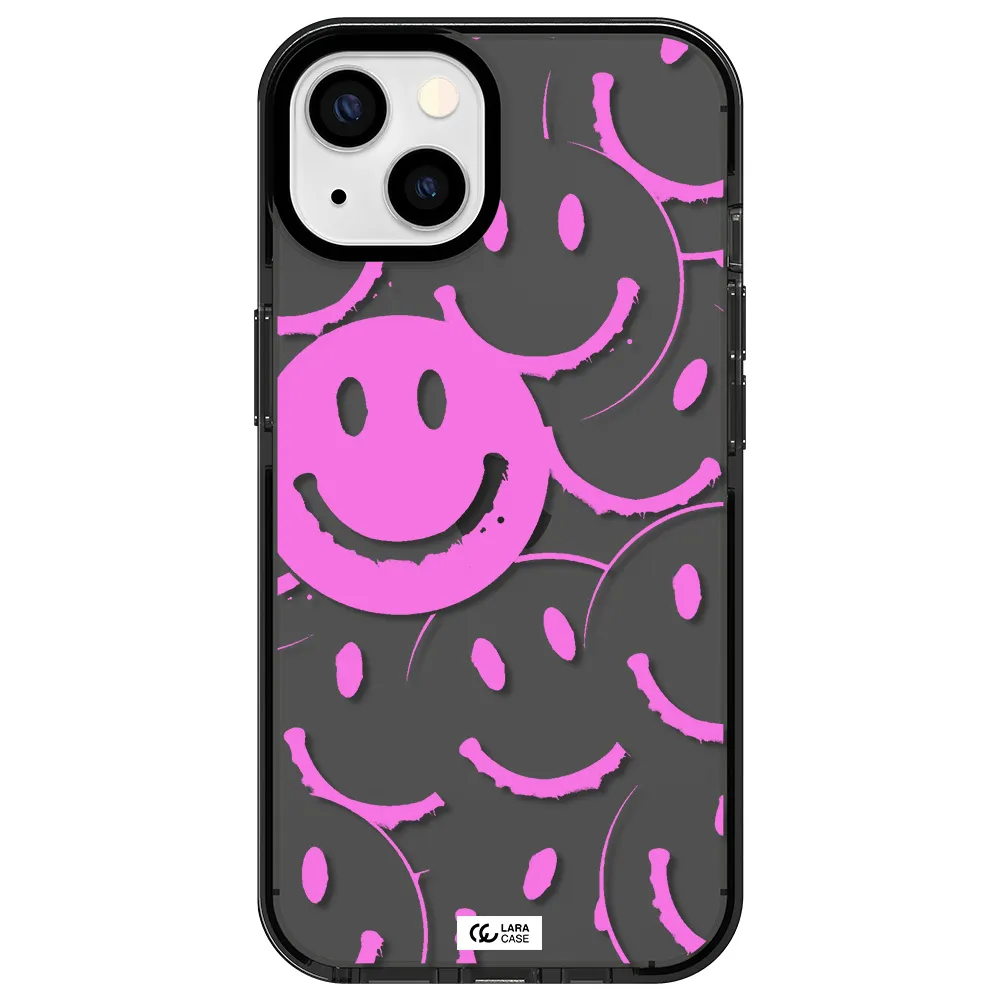 Smile Purple Apple iPhone 13 impact Smoke Black Case