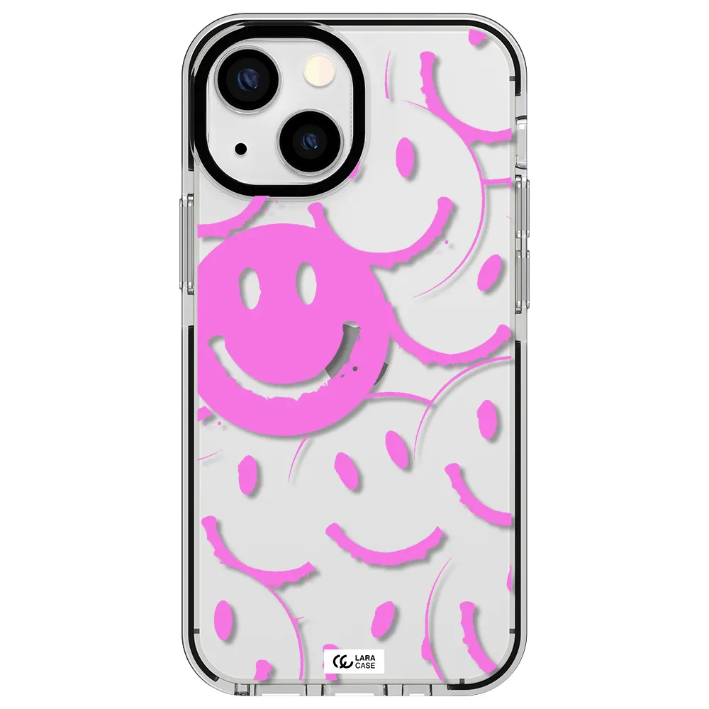 Smile Purple Apple iPhone 13 mini impact black border Case