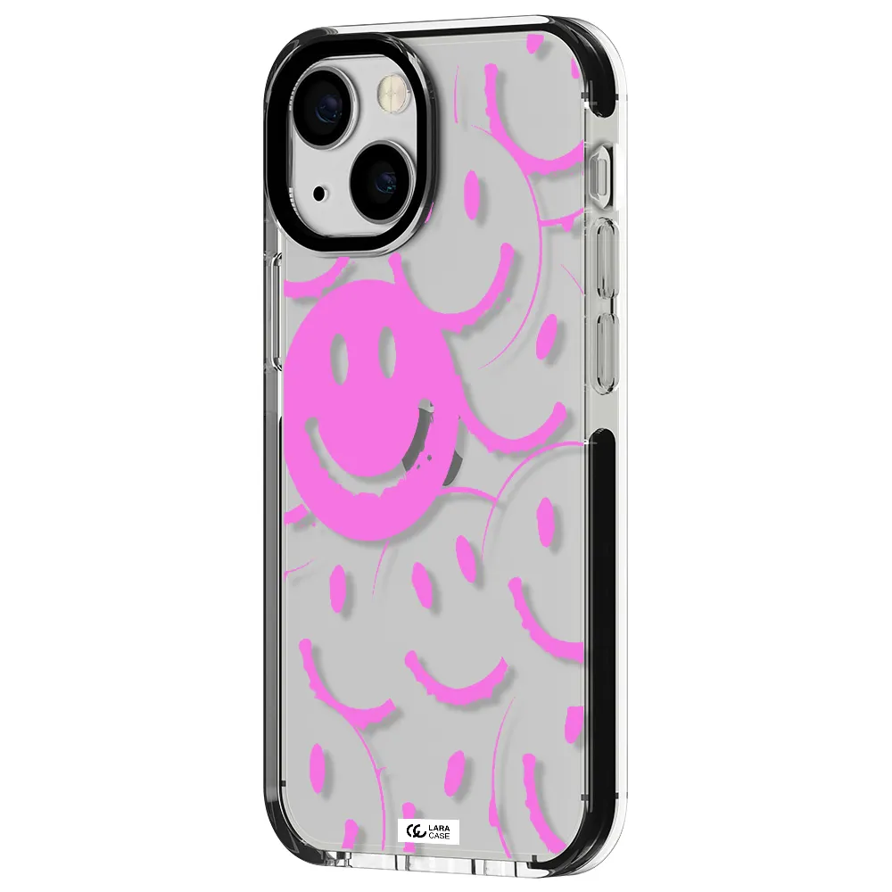 Smile Purple Apple iPhone 13 mini impact black border Case