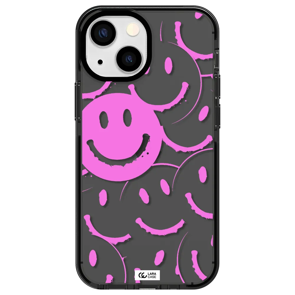 Smile Purple Apple iPhone 13 mini impact Smoke Black Case