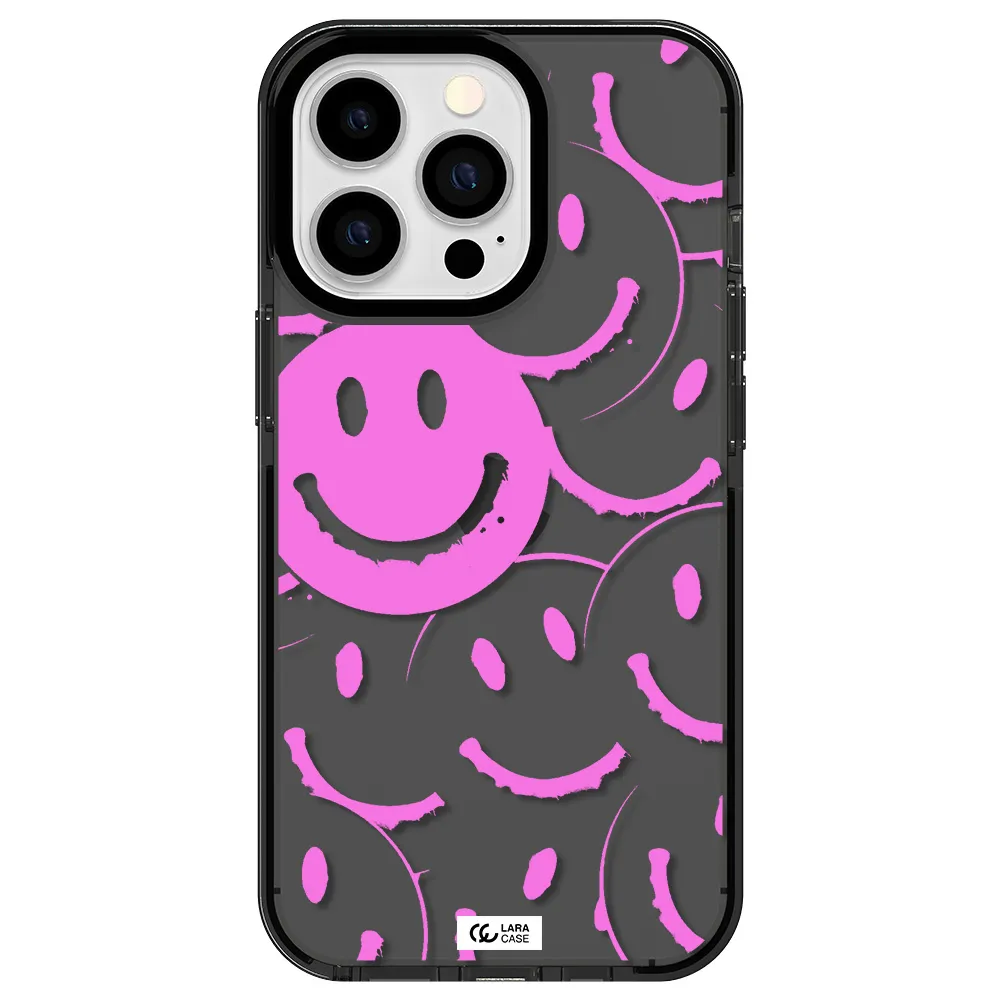 Smile Purple Apple iPhone 13 Pro impact Smoke Black Case