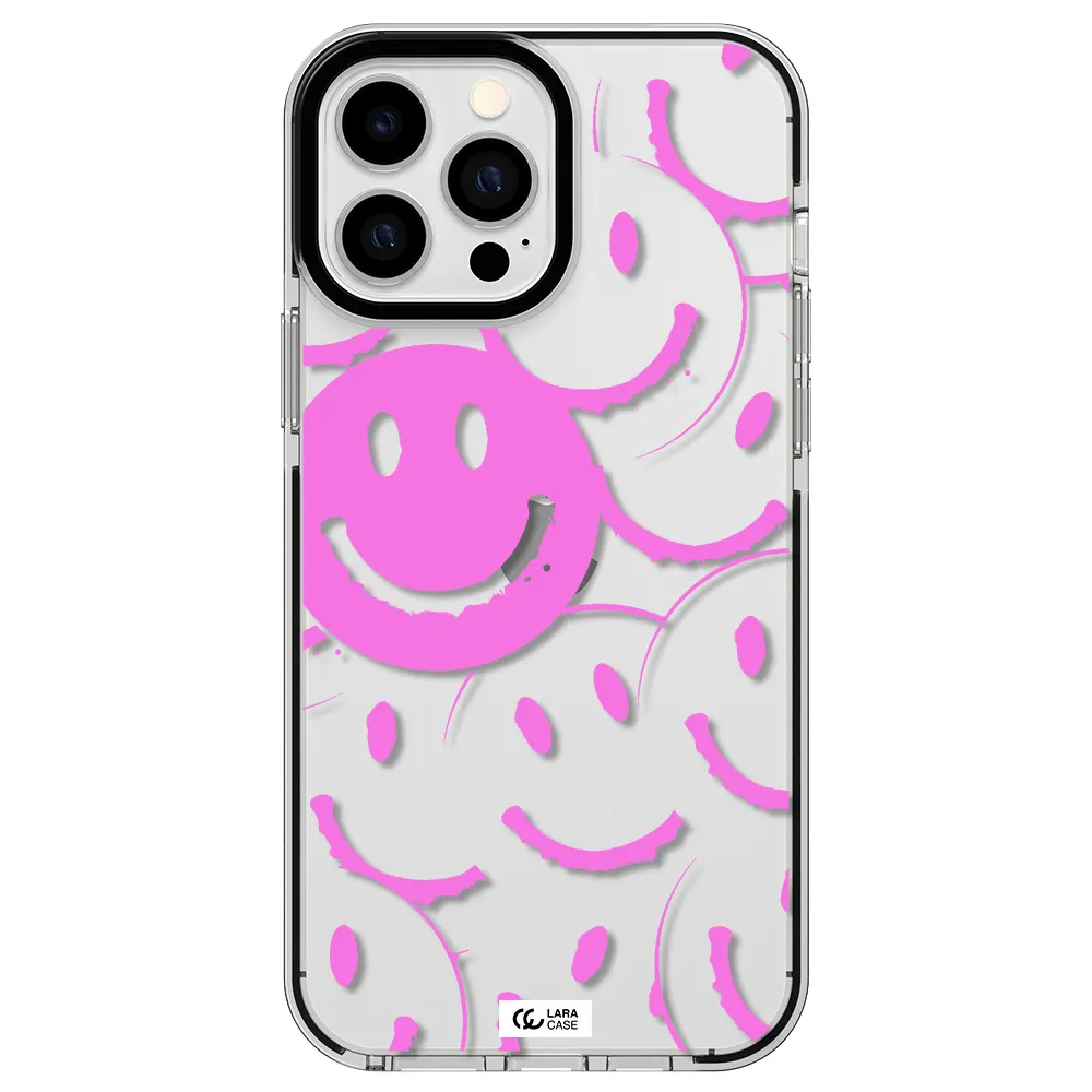 Smile Purple Apple iPhone 13 Pro Max impact black border Case