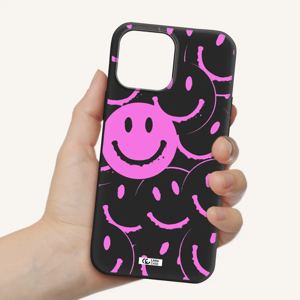 Smile Purple Apple iPhone 13 Pro Max Silicone black Case