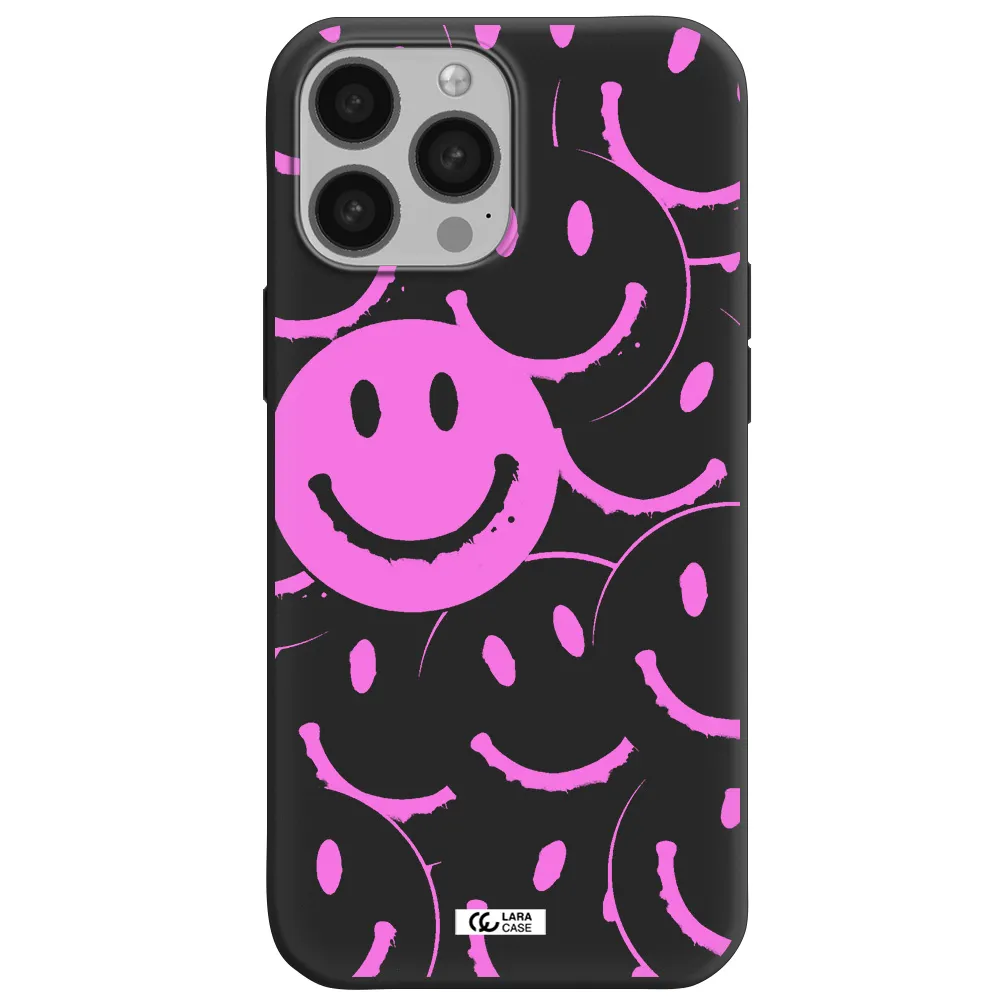 Smile Purple Apple iPhone 13 Pro Silicone black Case