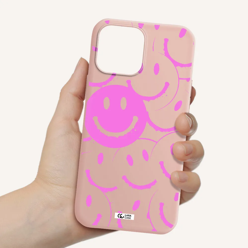 Smile Purple Apple iPhone 13 Pro Silicone pastel pink Case