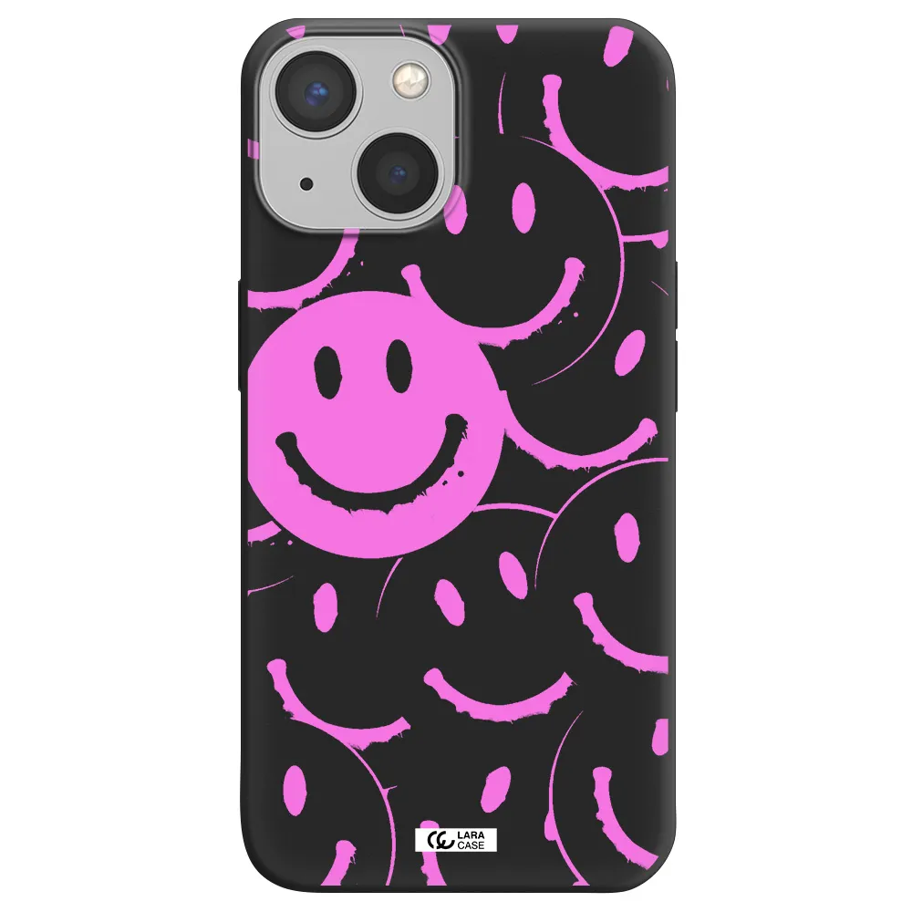 Smile Purple Apple iPhone 13 Silicone black Case