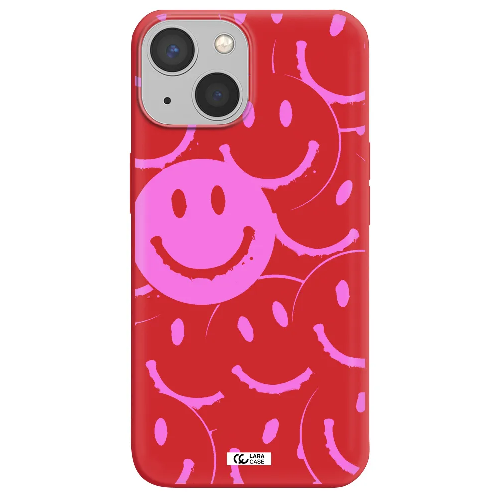 Smile Purple Apple iPhone 13 Silicone Imperial Red Case