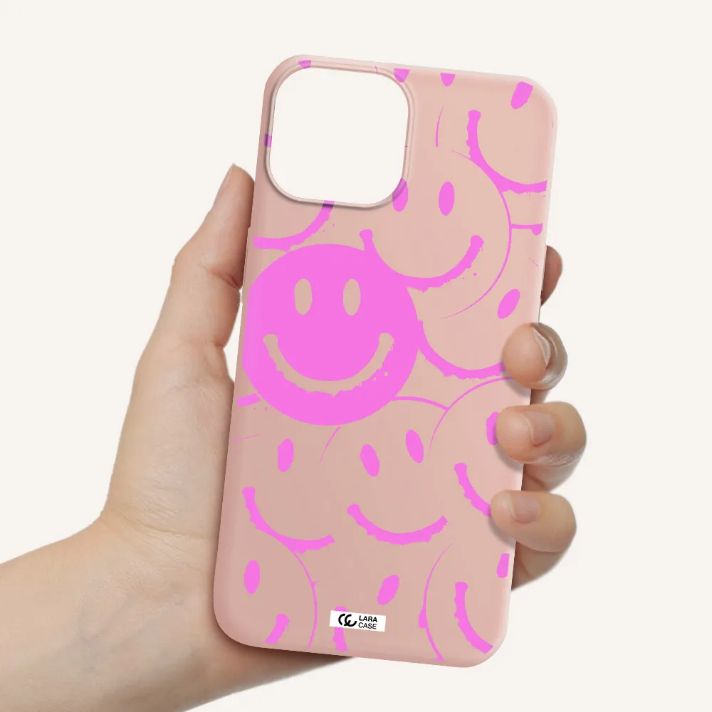 Smile Purple Apple iPhone 13 Silicone pastel pink Case