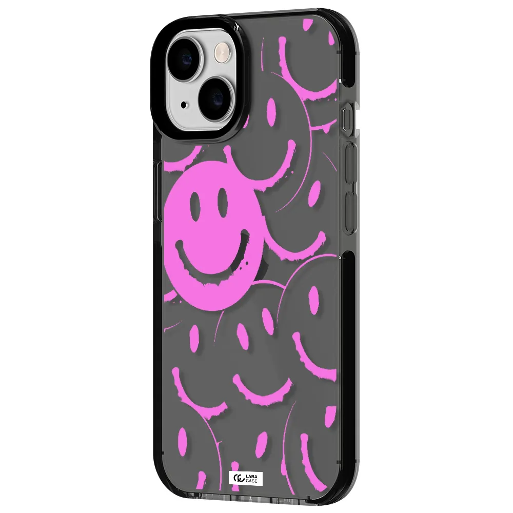 Smile Purple Apple iPhone 14 impact Smoke Black Case