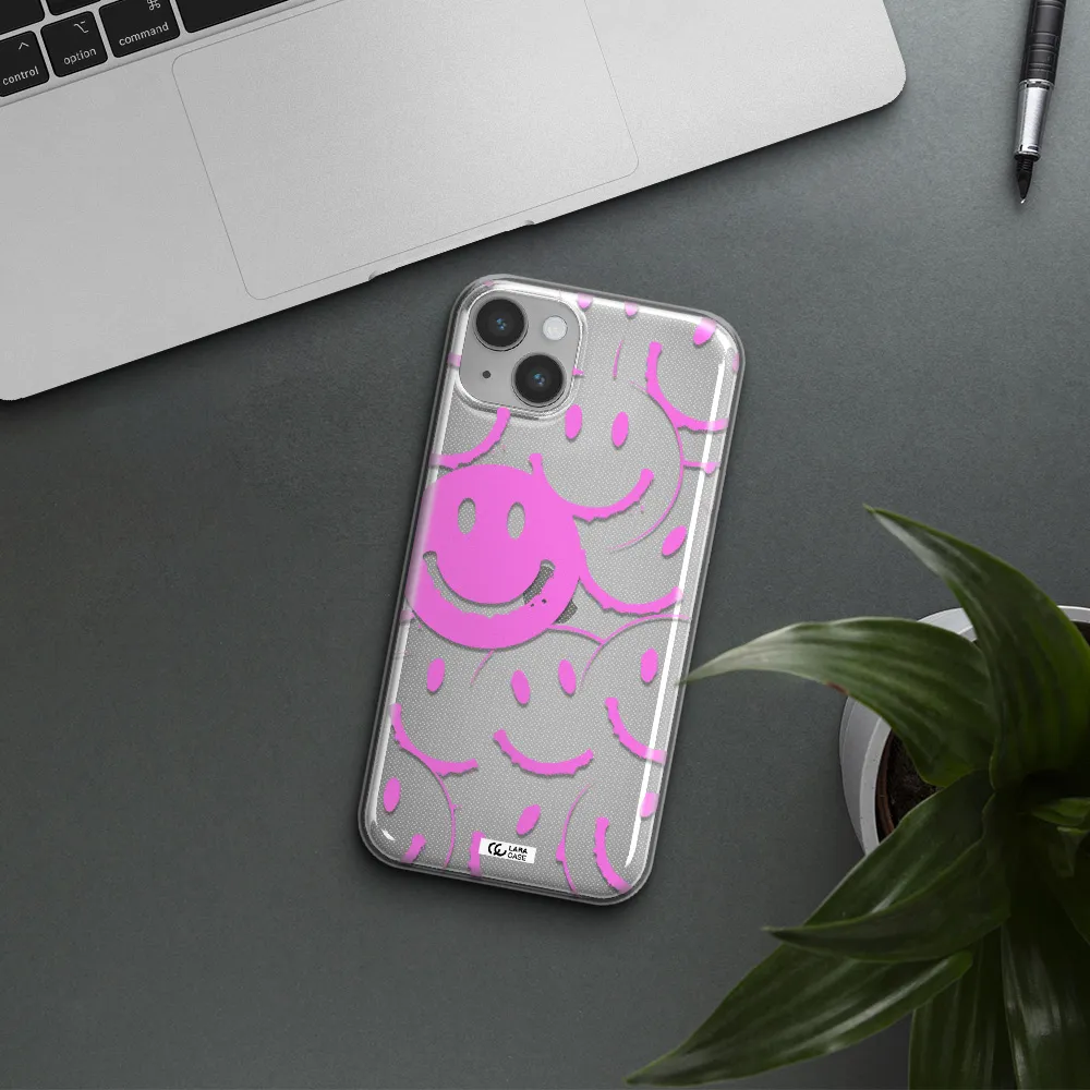 Smile Purple Apple iPhone 14 plus Clear TPU Case