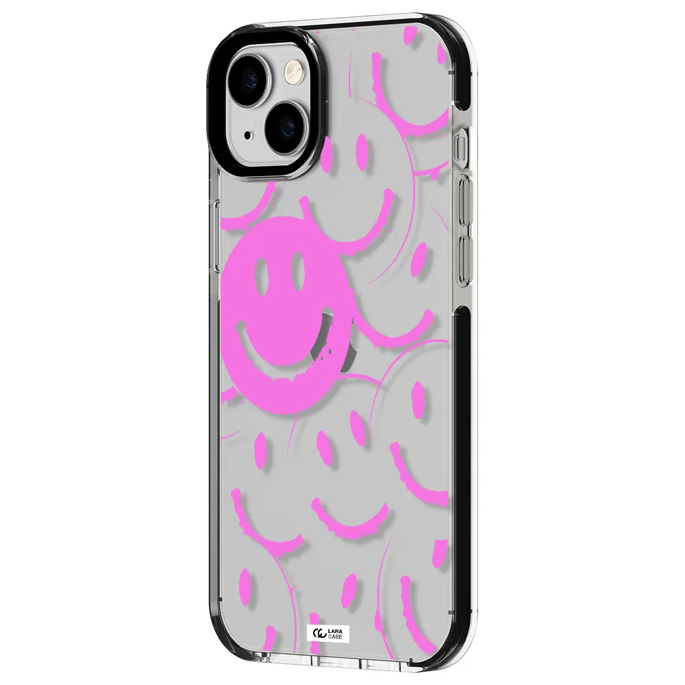 Smile Purple Apple iPhone 14 plus impact black border Case