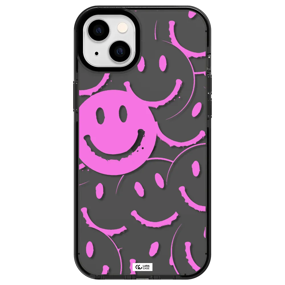 Smile Purple Apple iPhone 14 plus impact Smoke Black Case