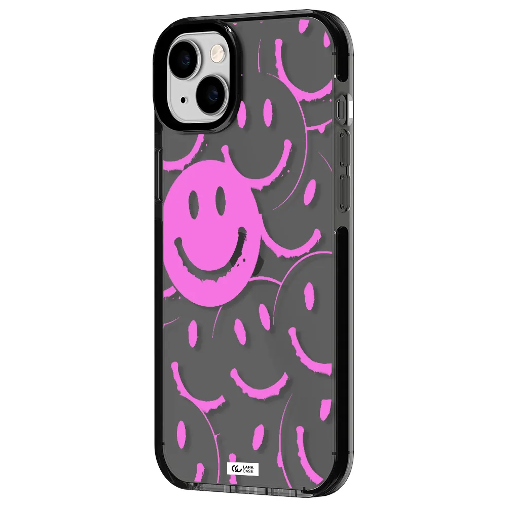 Smile Purple Apple iPhone 14 plus impact Smoke Black Case