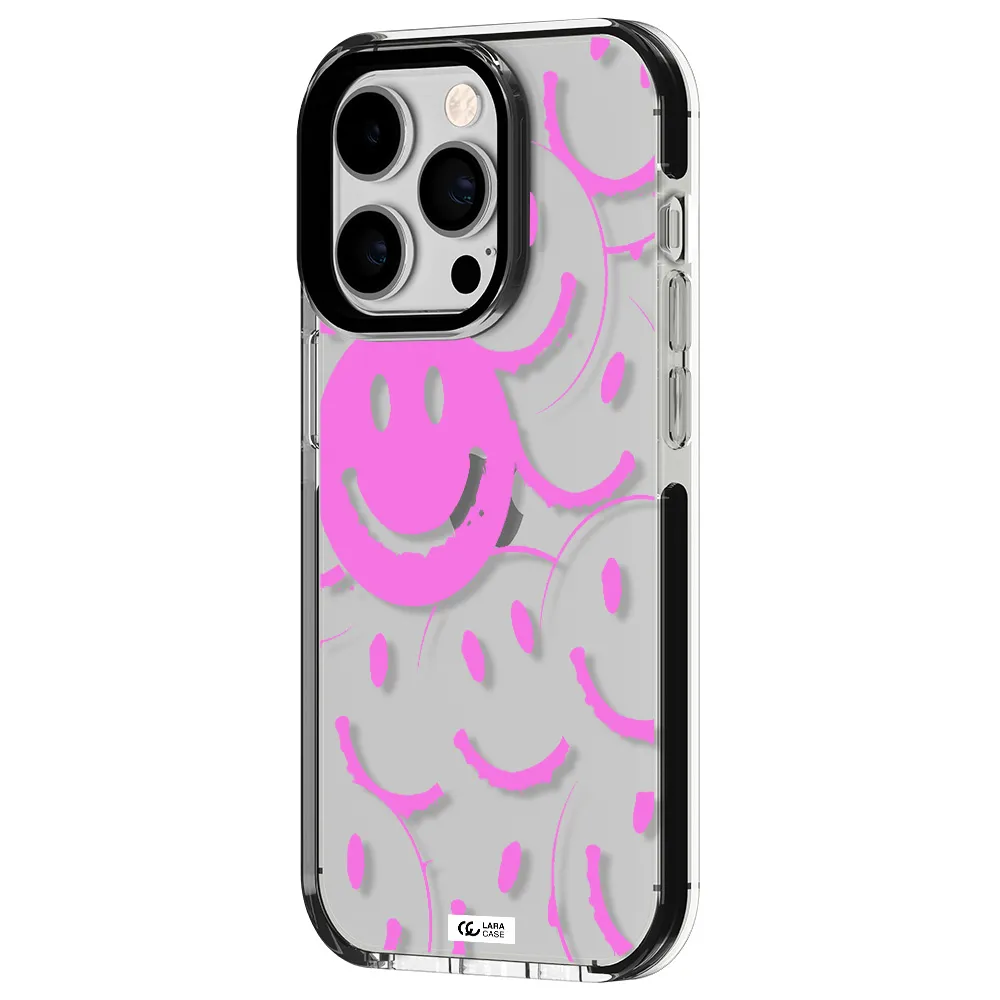 Smile Purple Apple iPhone 14 pro impact black border Case