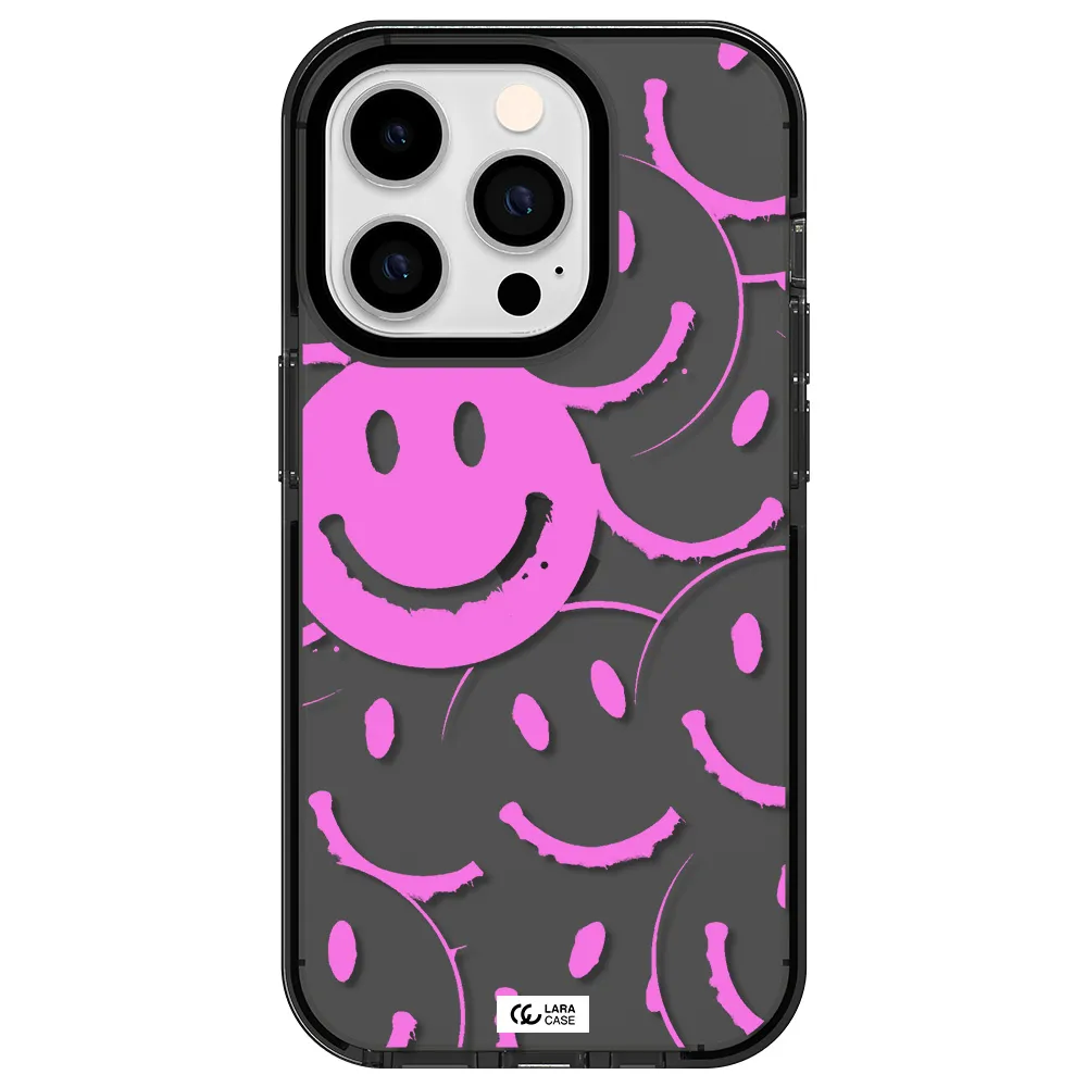 Smile Purple Apple iPhone 14 pro impact Smoke Black Case
