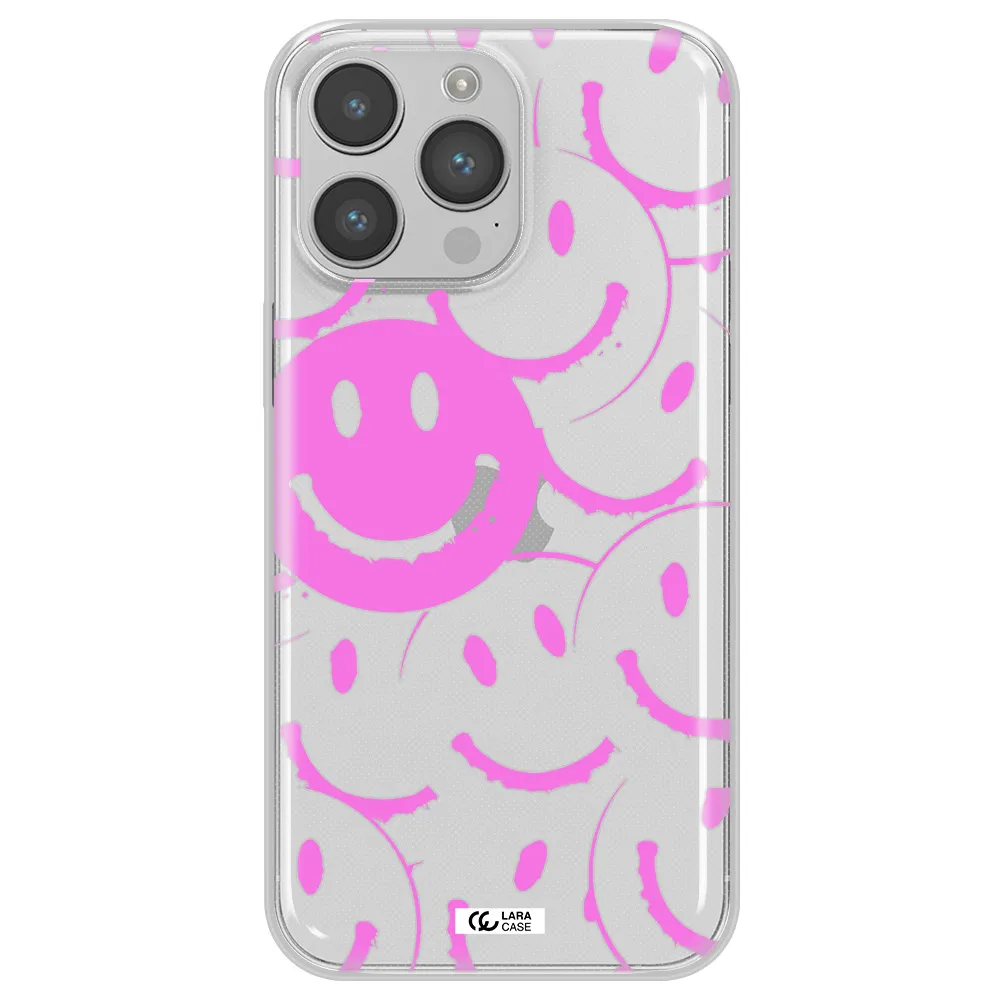 Smile Purple Apple iPhone 14 pro max Clear TPU Case