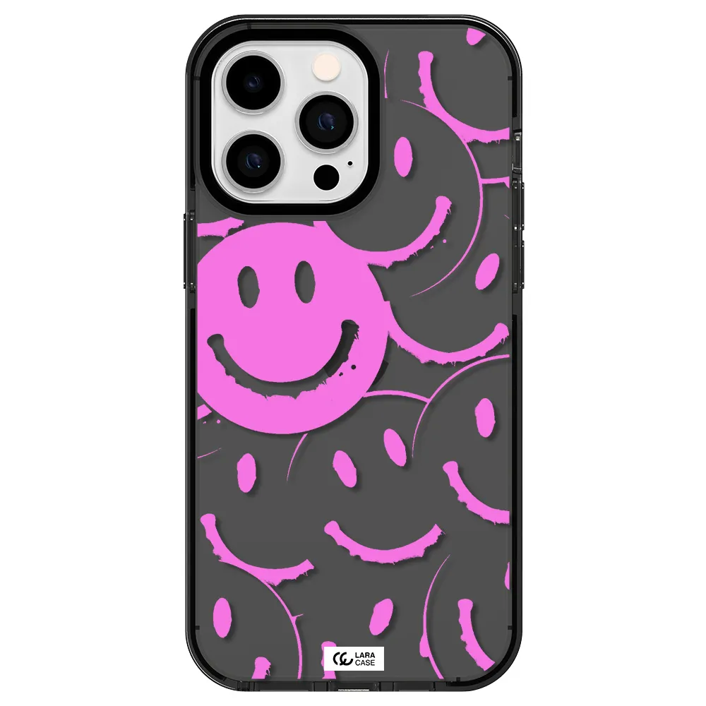 Smile Purple Apple iPhone 14 pro max impact Smoke Black Case