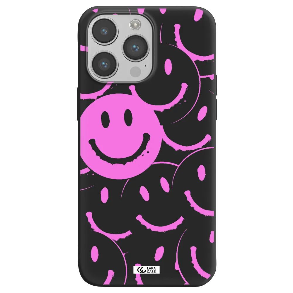 Smile Purple Apple iPhone 14 pro Silicone black Case