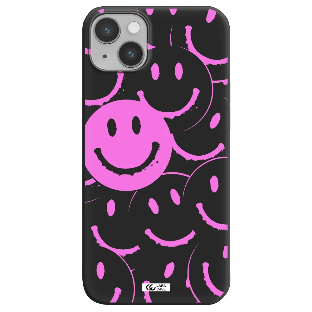 Smile Purple Apple iPhone 14 Silicone black Case