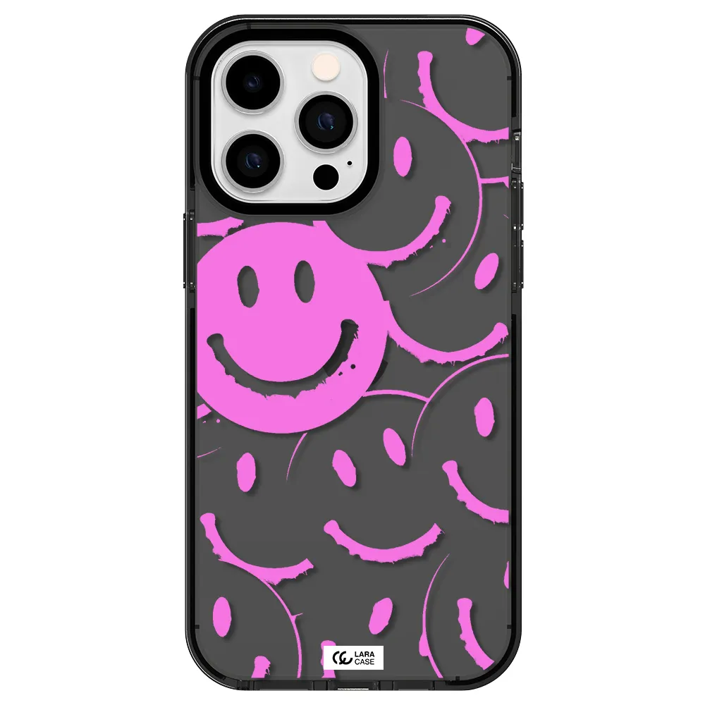 Smile Purple Apple iPhone 15 Pro impact Smoke Black Case