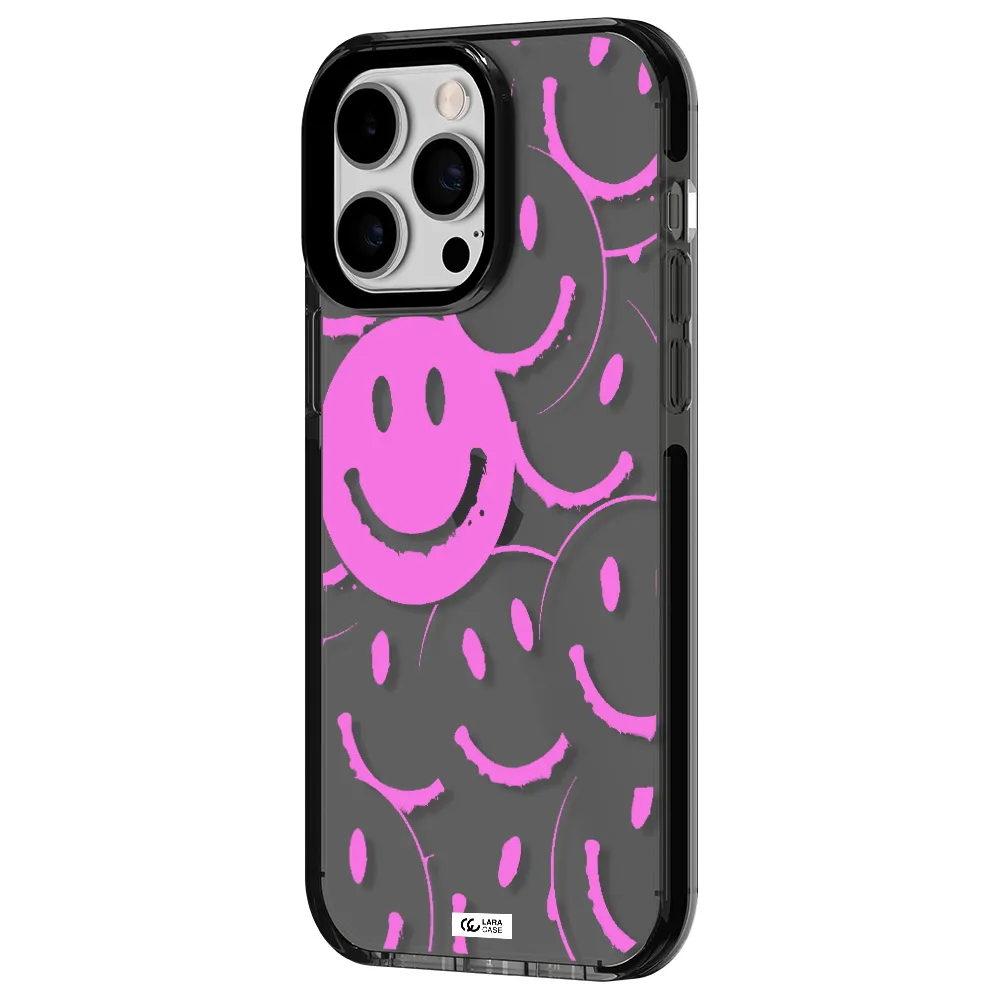 Smile Purple Apple iPhone 15 Pro impact Smoke Black Case