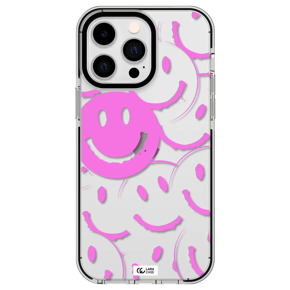Smile Purple Apple iPhone 15 Pro Max impact black border Case