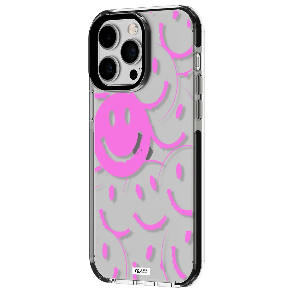 Smile Purple Apple iPhone 15 Pro Max impact black border Case