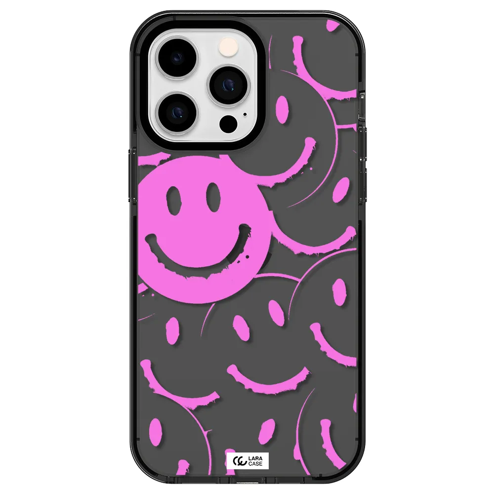Smile Purple Apple iPhone 15 Pro Max impact Smoke Black Case