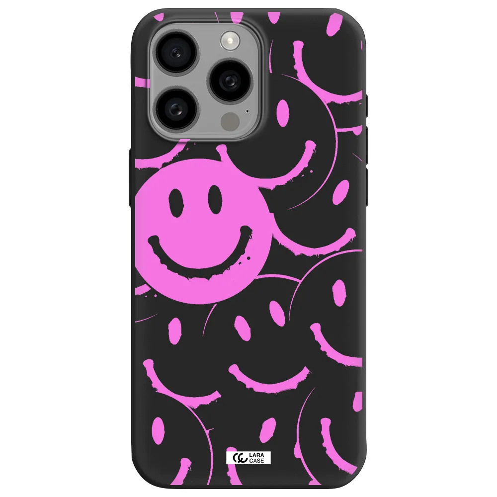 Smile Purple Apple Iphone 15 Pro max Silicone black Case