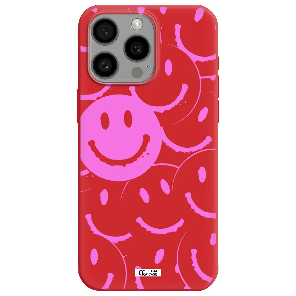 Smile Purple Apple Iphone 15 Pro Max Silicone Imperial Red Case