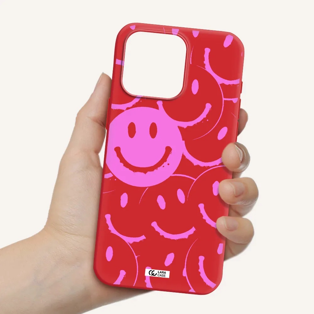 Smile Purple Apple Iphone 15 Pro Max Silicone Imperial Red Case