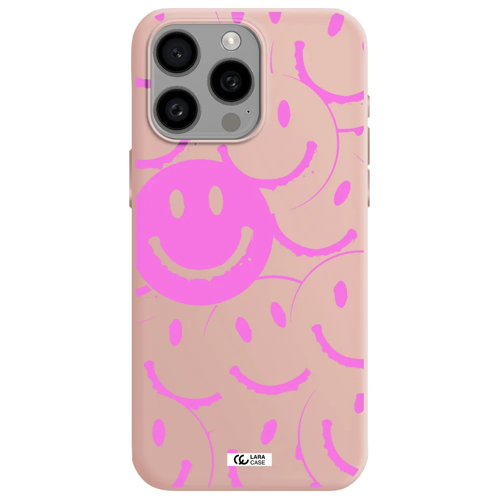 Smile Purple Apple Iphone 15 Pro max Silicone pastel pink Case