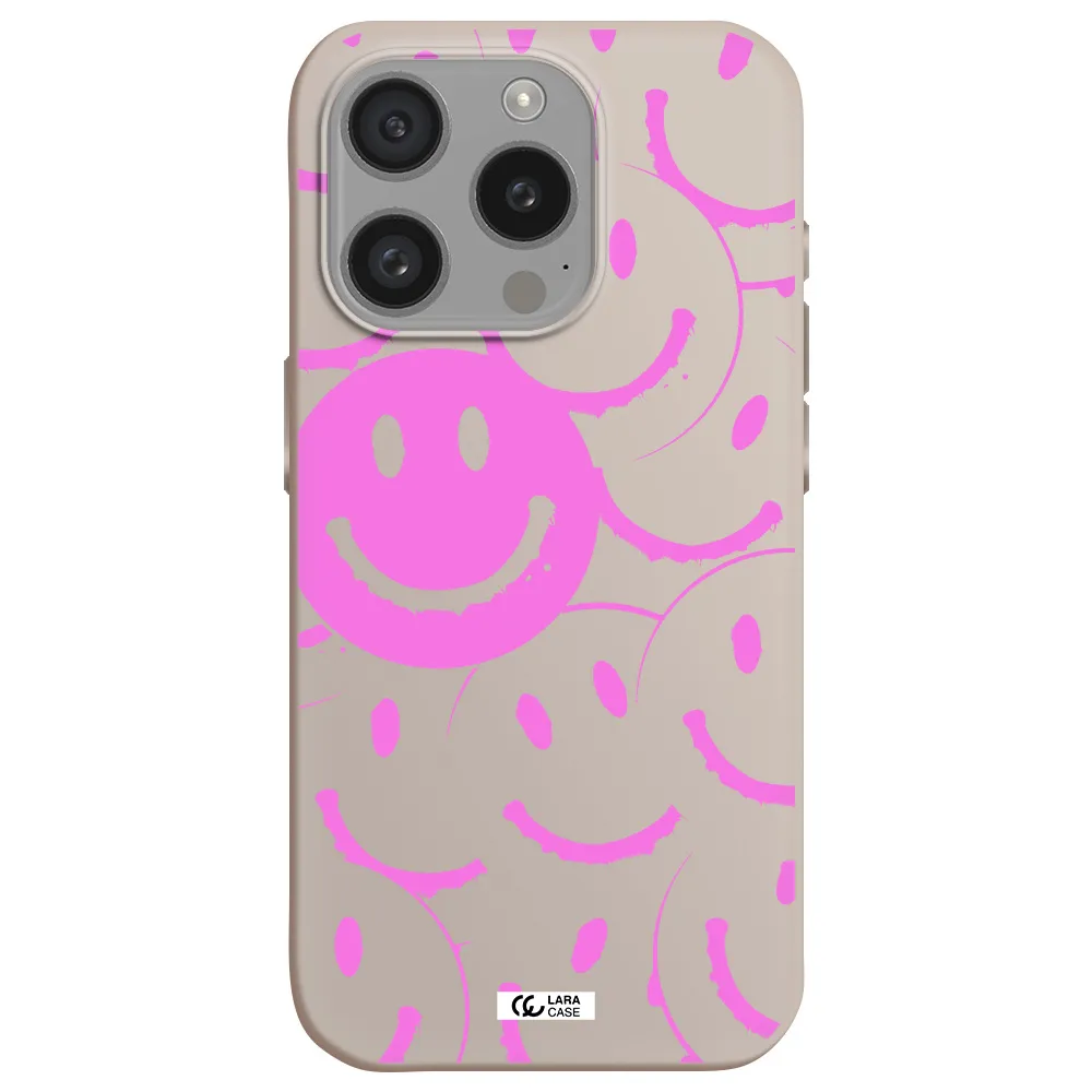 Smile Purple Apple Iphone 15 Pro Silicone Stone Case