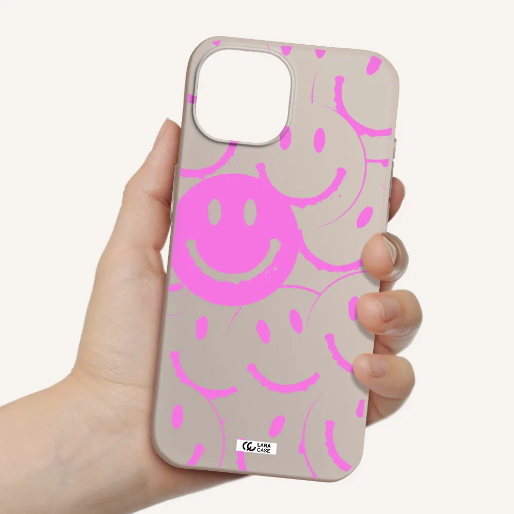 Smile Purple Apple iPhone 15 Silicone Stone Case