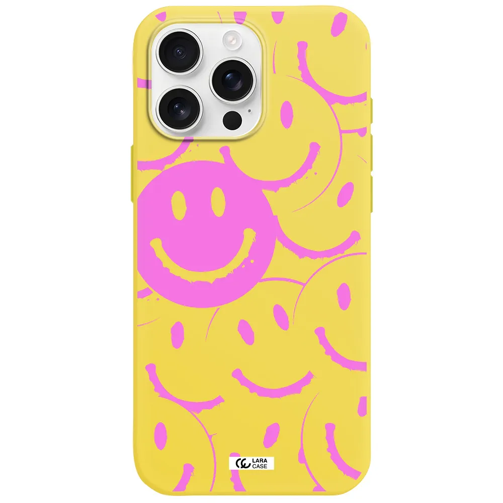 Smile Purple Apple Iphone 16 Pro Max Silicone Canary Yellow Case