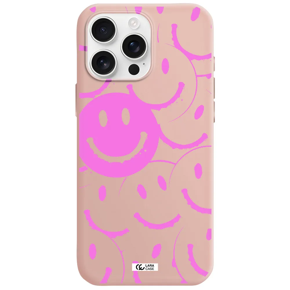 Smile Purple Apple Iphone 16 Pro Max Silicone Pastel Pink Case