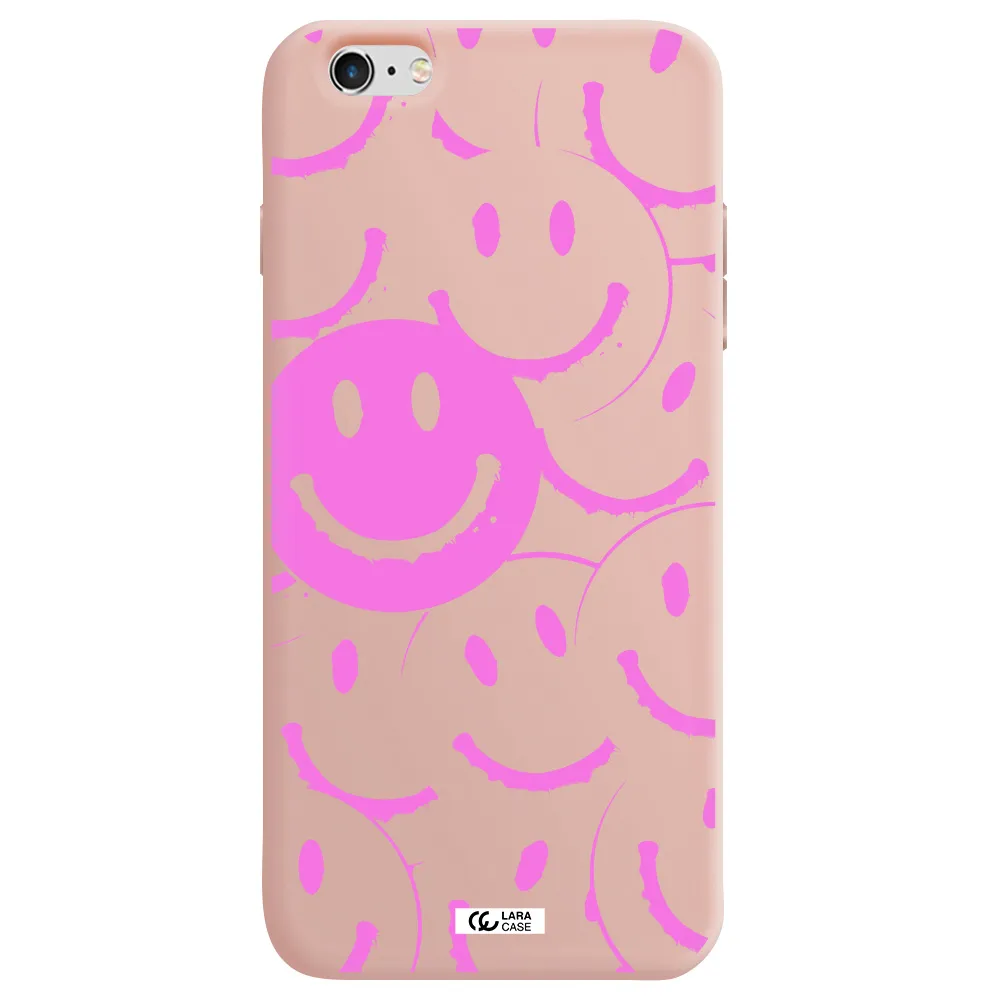Smile Purple Apple iPhone 6 plus Silicone pastel pink Case