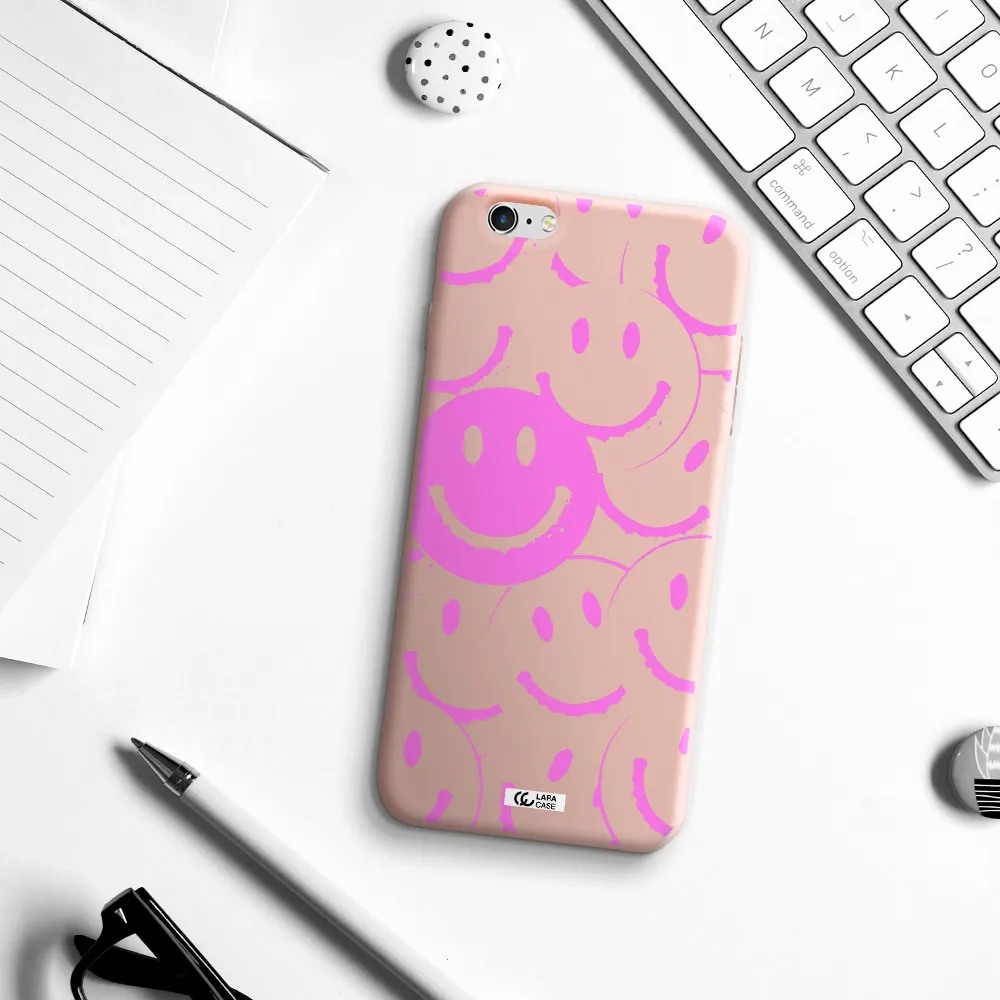 Smile Purple Apple iPhone 6 plus Silicone pastel pink Case