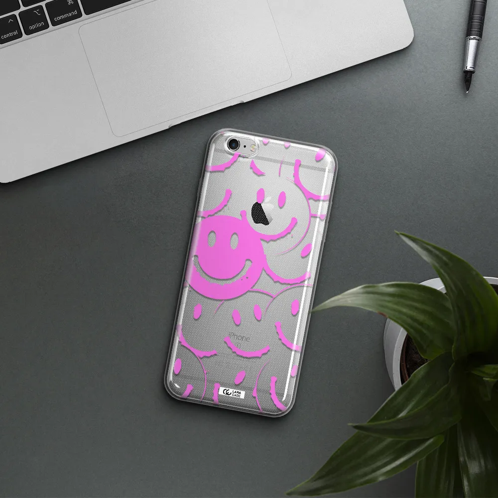 Smile Purple Apple iPhone 6 s plus Clear TPU Case