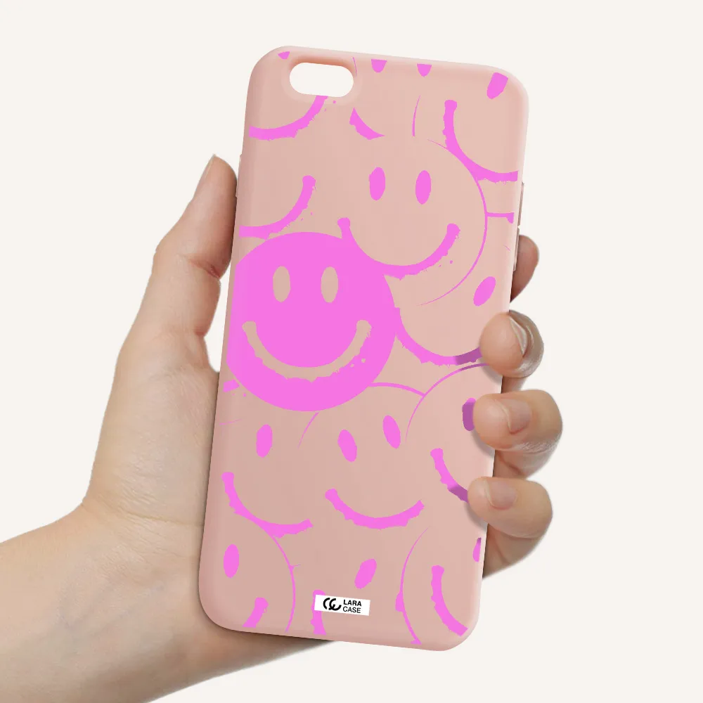 Smile Purple Apple iPhone 6 s plus Silicone pastel pink Case