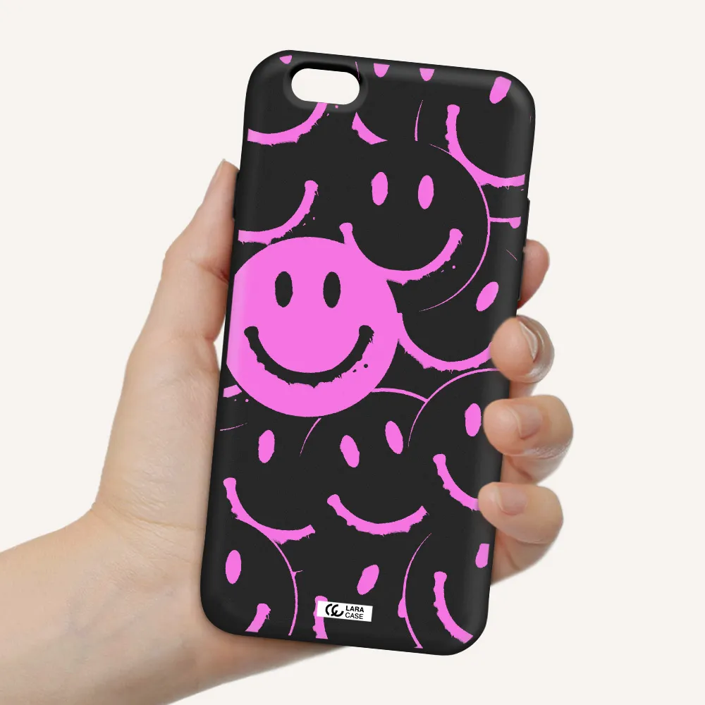 Smile Purple Apple iPhone 6 Silicone black Case
