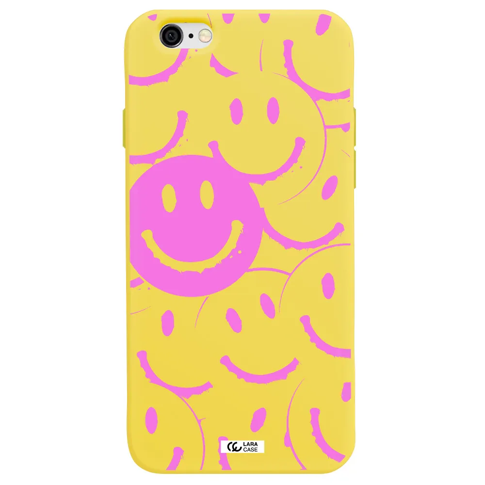 Smile Purple Apple iPhone 6 Silicone canary yellow Case