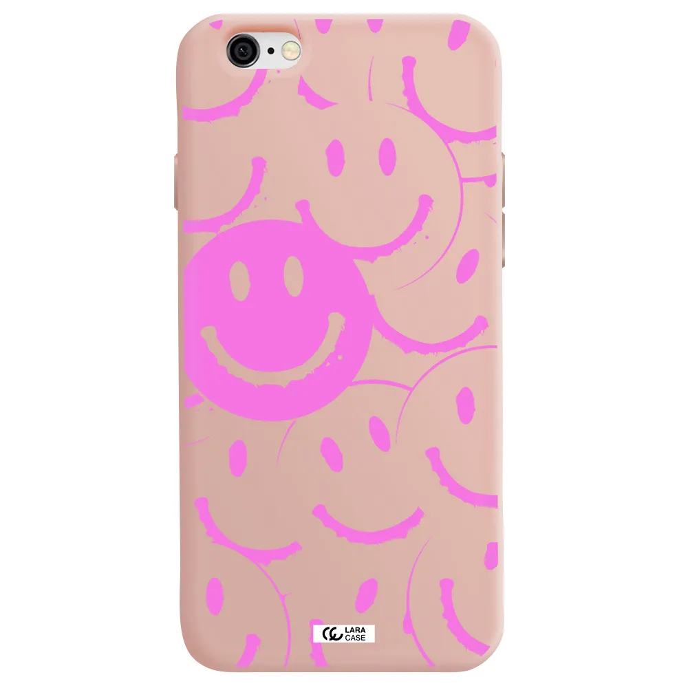 Smile Purple Apple iPhone 6 Silicone pastel pink Case
