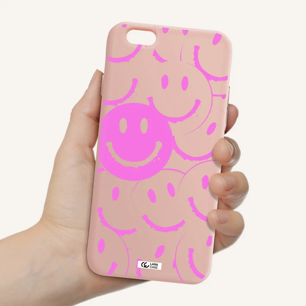 Smile Purple Apple iPhone 6 Silicone pastel pink Case