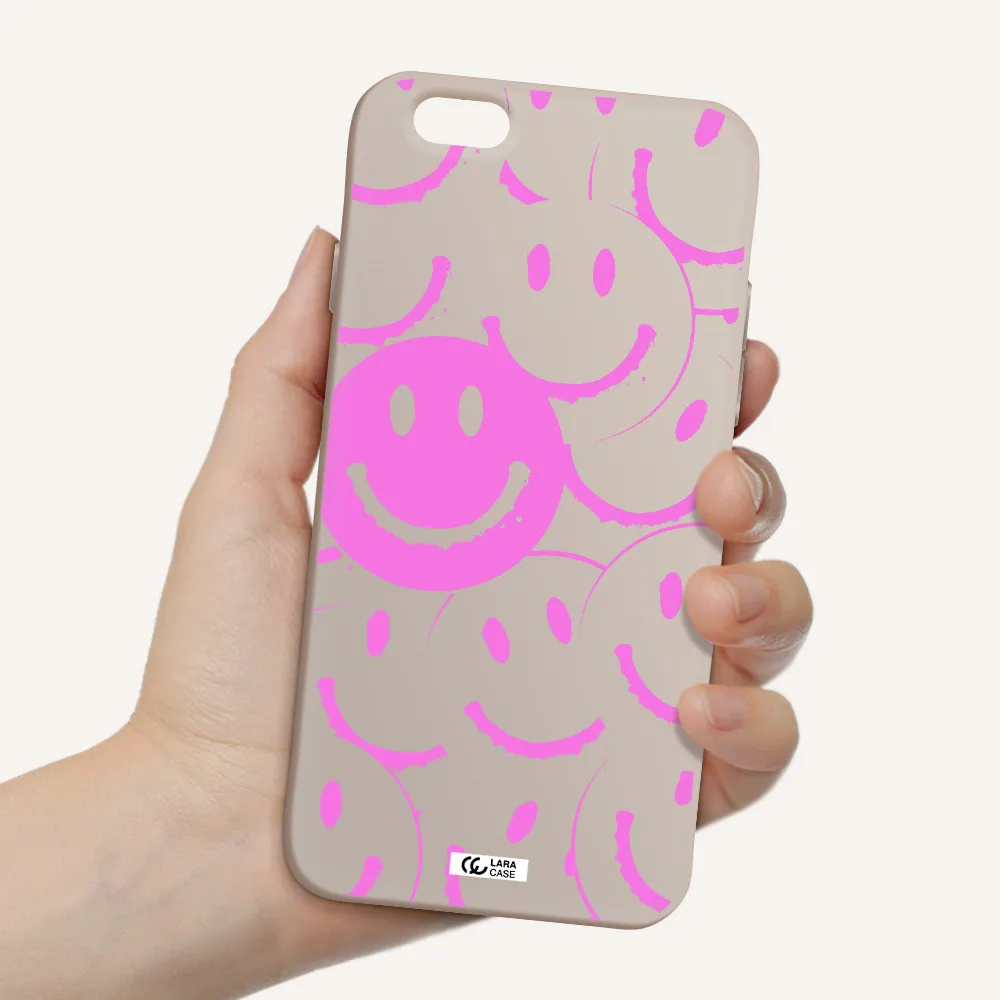 Smile Purple Apple iPhone 6 Silicone Stone Case