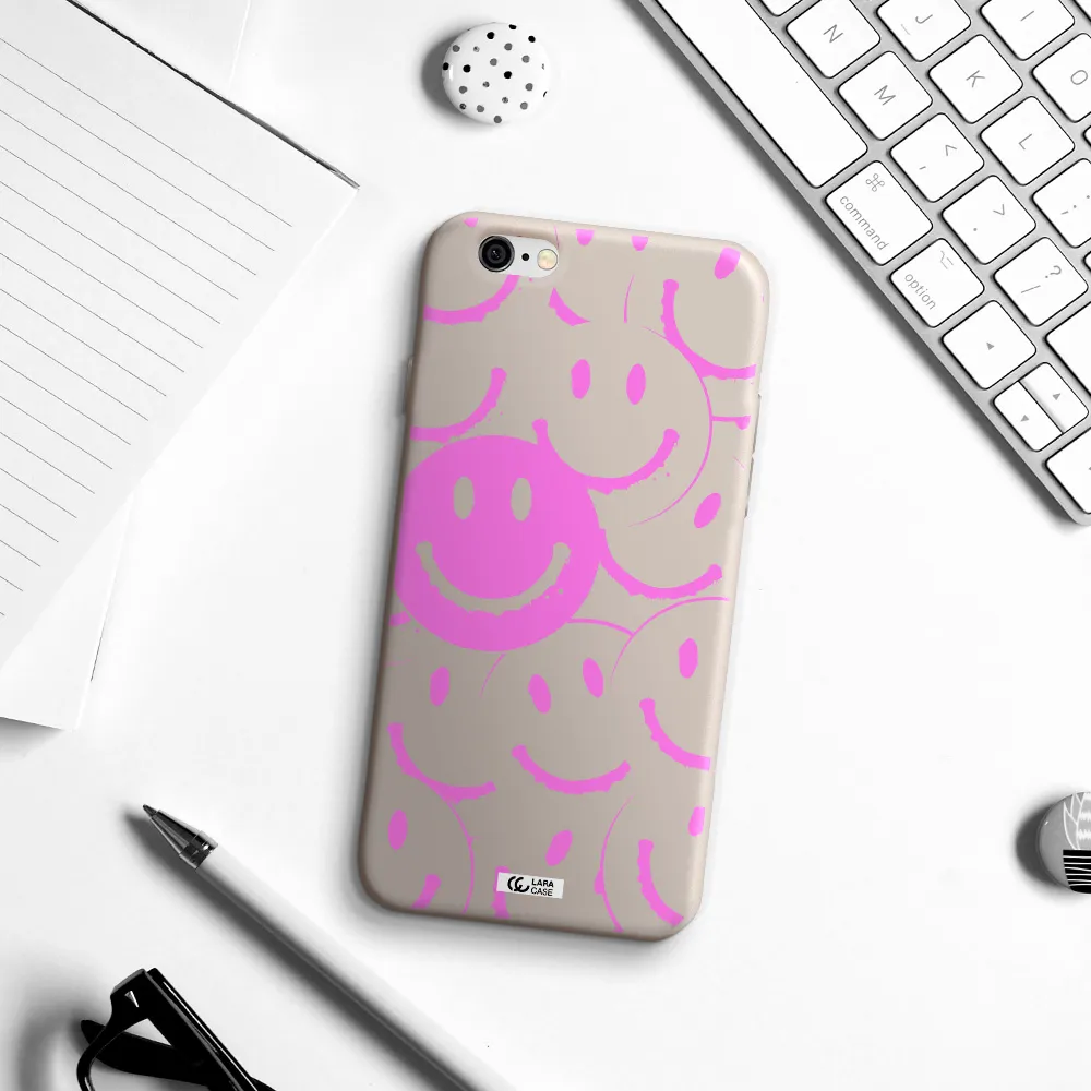 Smile Purple Apple iPhone 6 Silicone Stone Case
