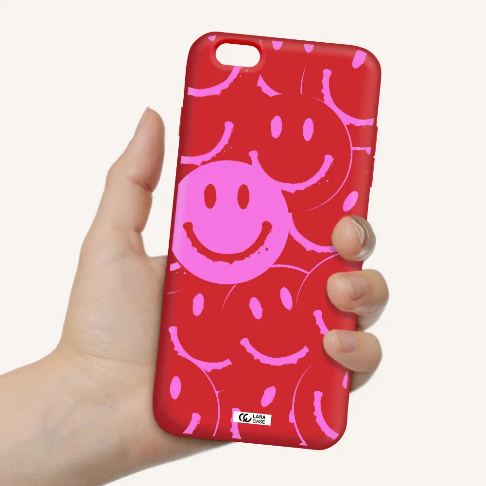 Smile Purple Apple iPhone 6S Silicone Imperial Red Case