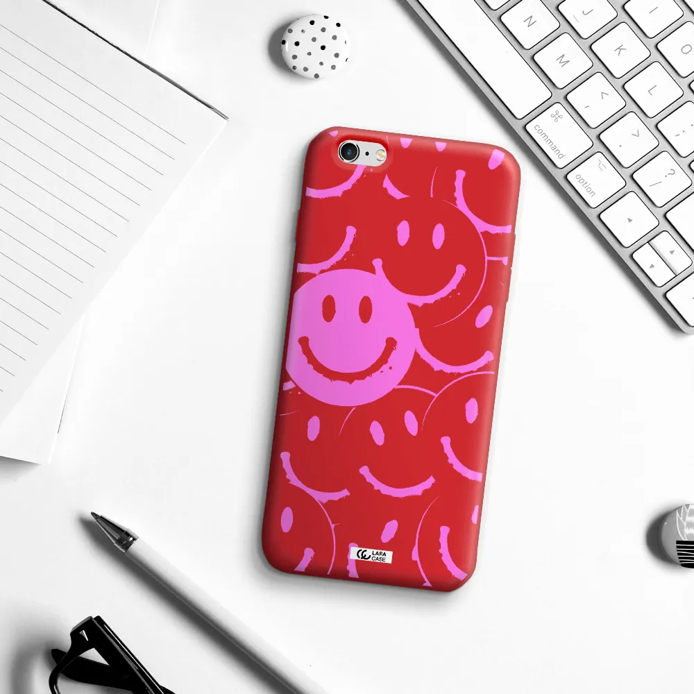 Smile Purple Apple iPhone 6S Silicone Imperial Red Case